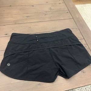 Black Lululemon Running Shorts, Size 6